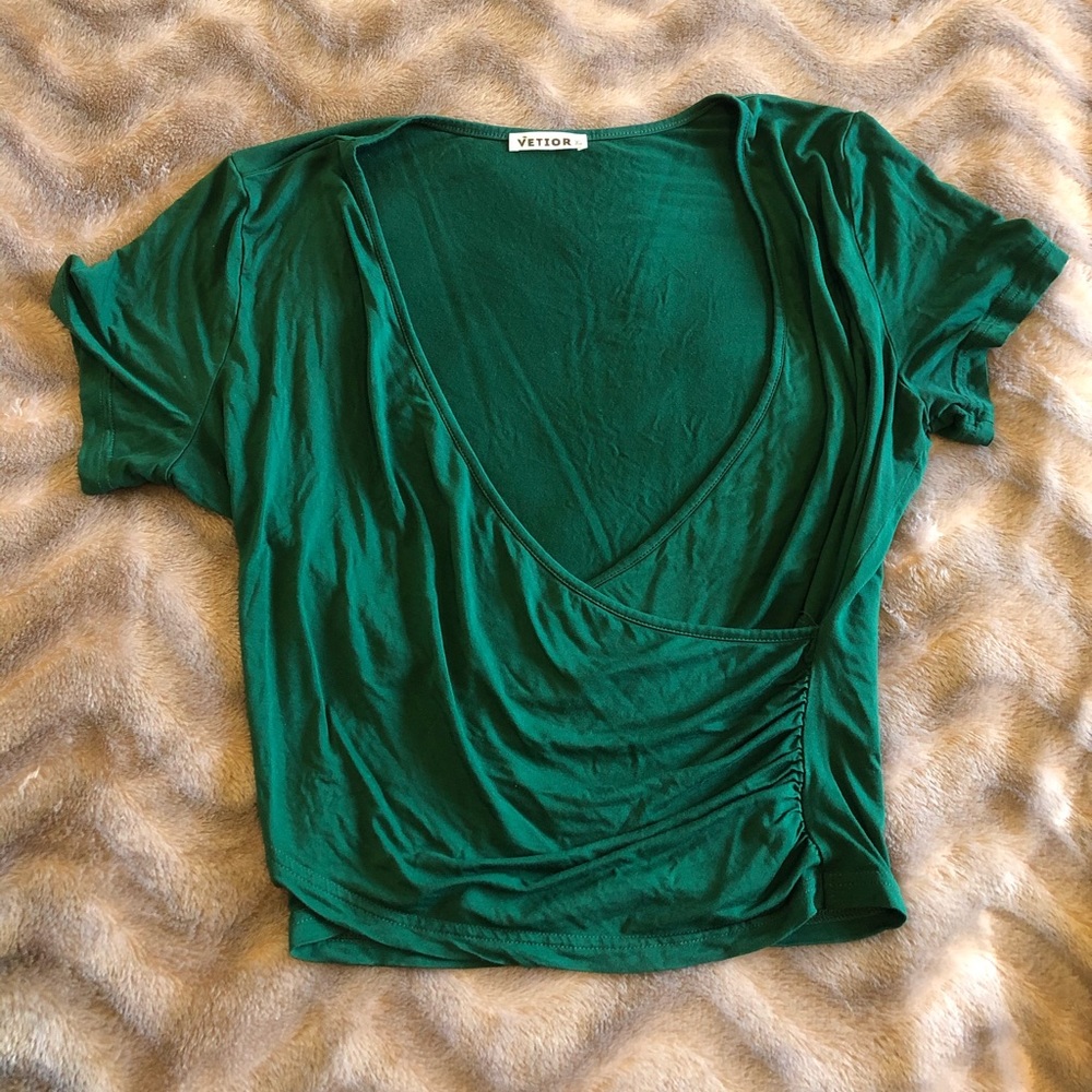 Vetior Green Wrap Crop Top XL